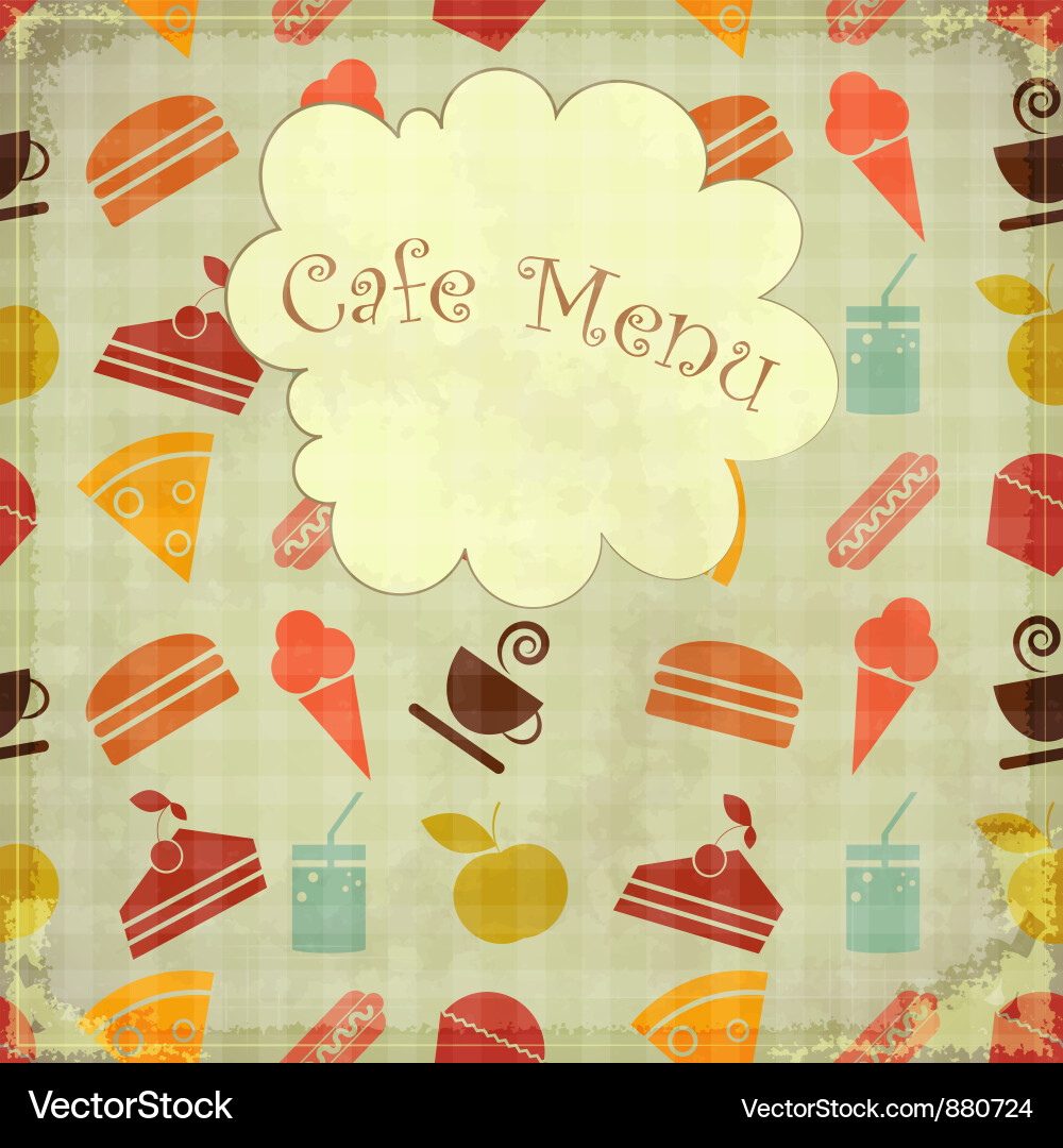 Retro Food Menu Pattern Vector Image