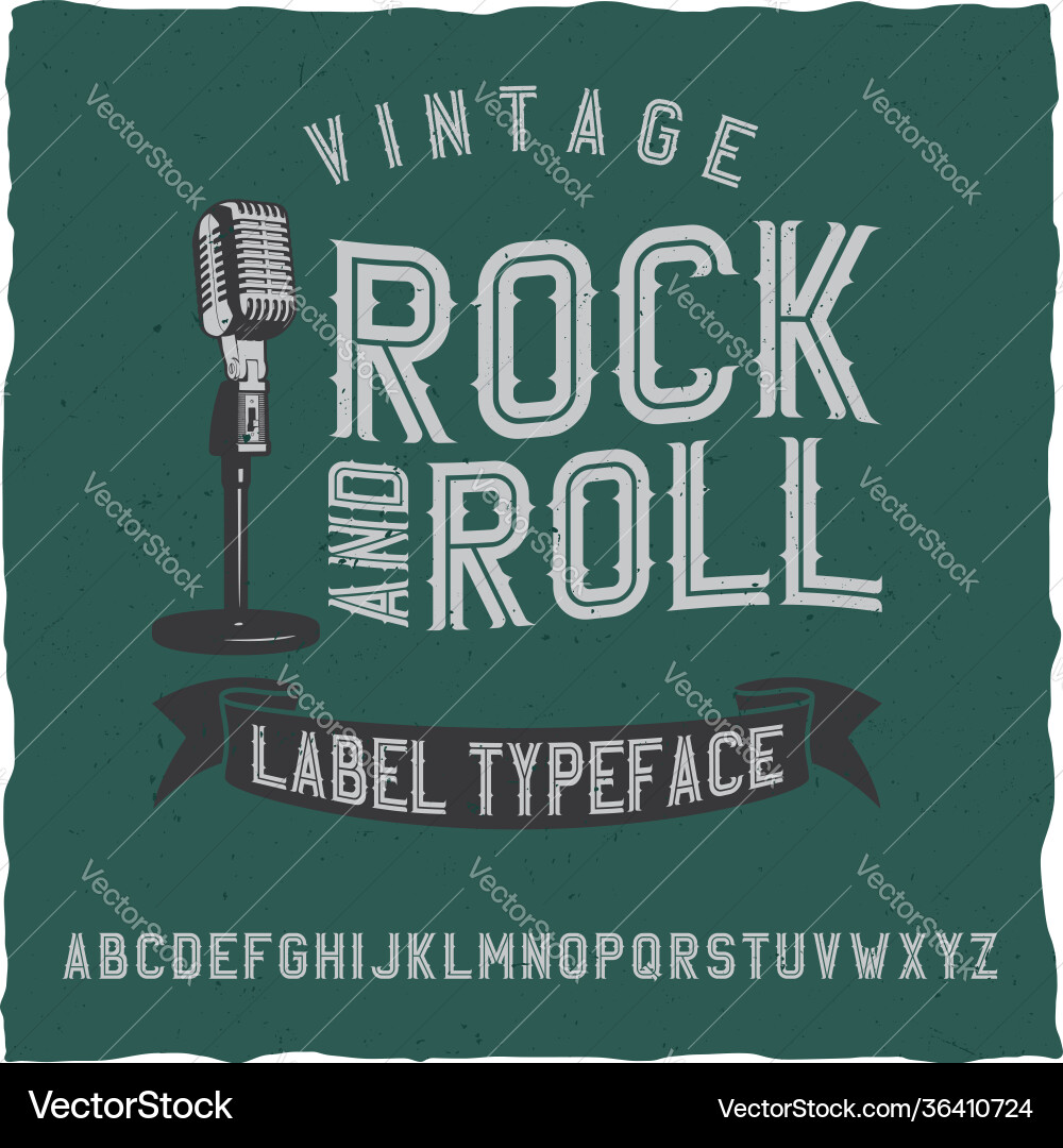 Rock and roll label font good to use in any Vector Image