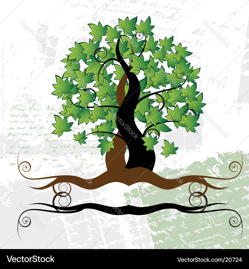 Rustic Tree Background Vector Image