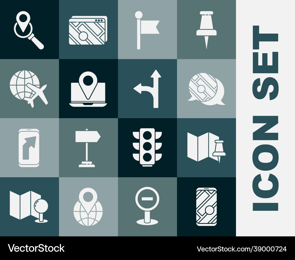 Set city map navigation folded with push pin Set city map navigation folded with push pin vector image