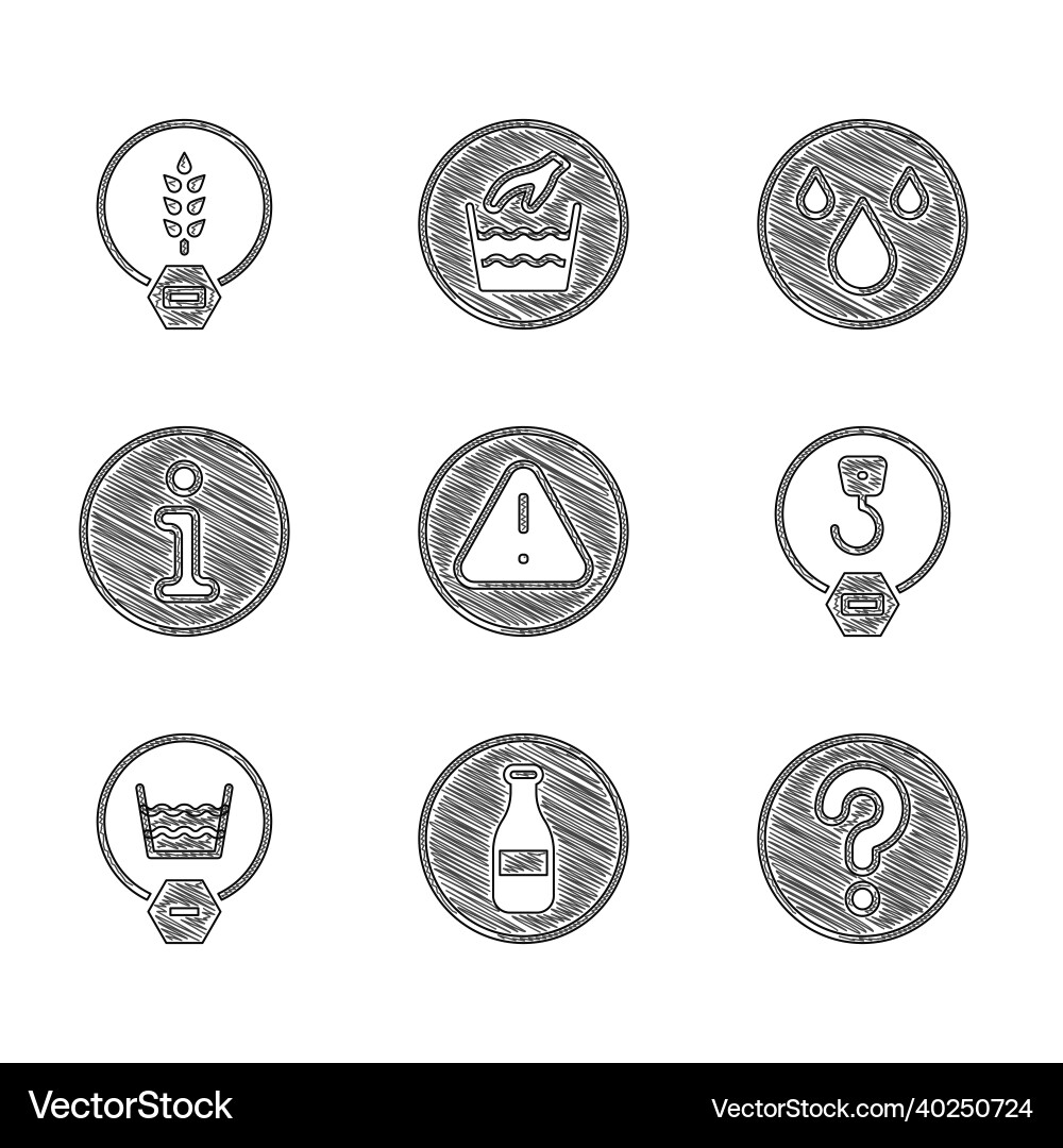 Set exclamation mark in triangle bottle unknown Set exclamation mark in triangle bottle unknown vector image
