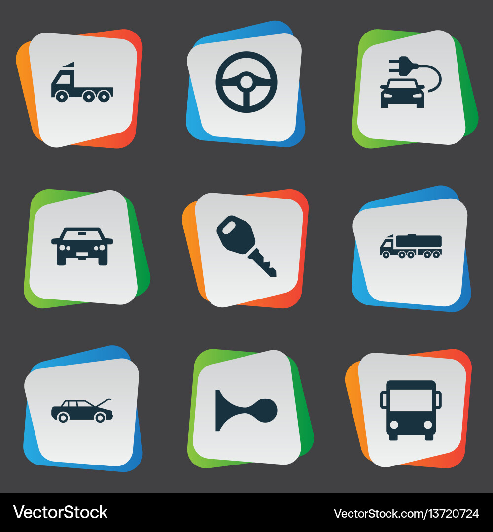 Set of simple transport icons Set of simple transport icons Vector Image