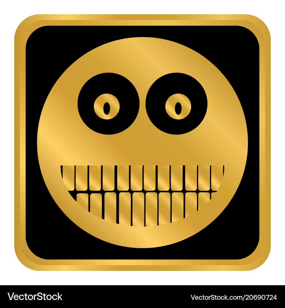 Smile face circle button Vector Image