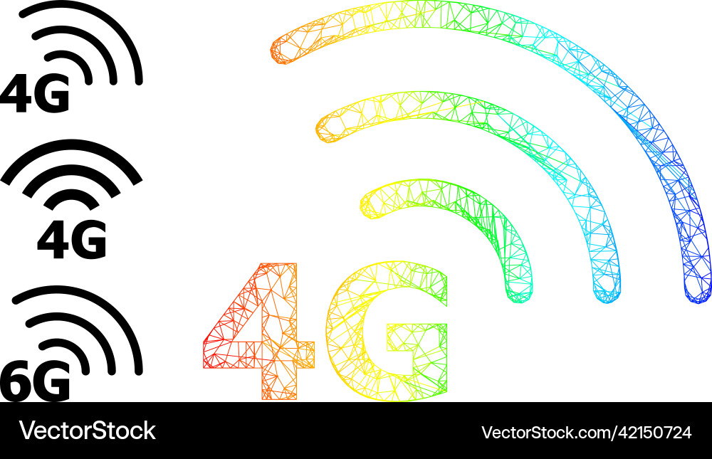 Spectrum gradient net mesh 4g internet icon Spectrum gradient net mesh 4g internet icon vector image