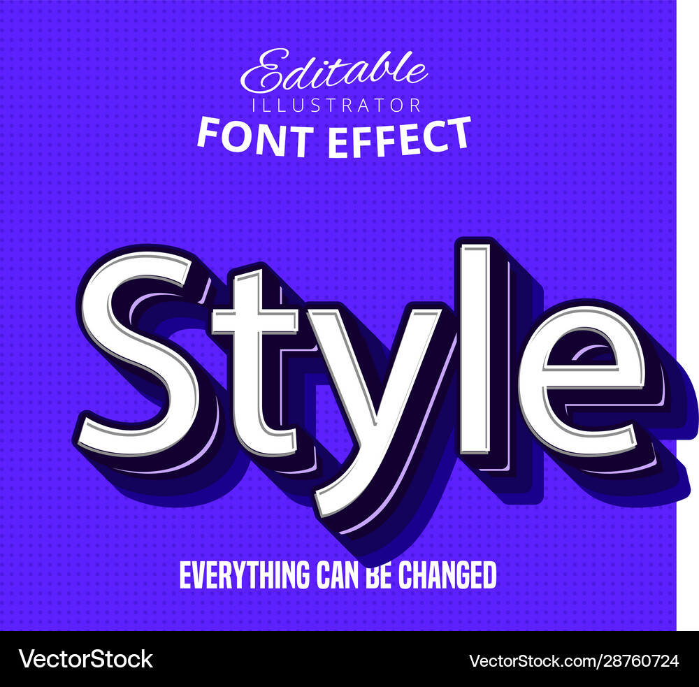 Style text editable font effect vector image