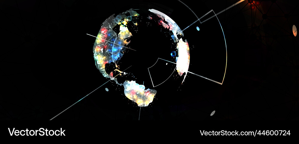 Technology data background idea of global Technology data background idea of global vector image