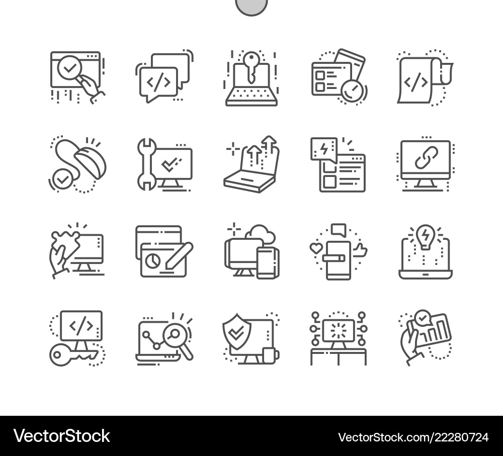 Thin Line Web Icons - Optimization vector image