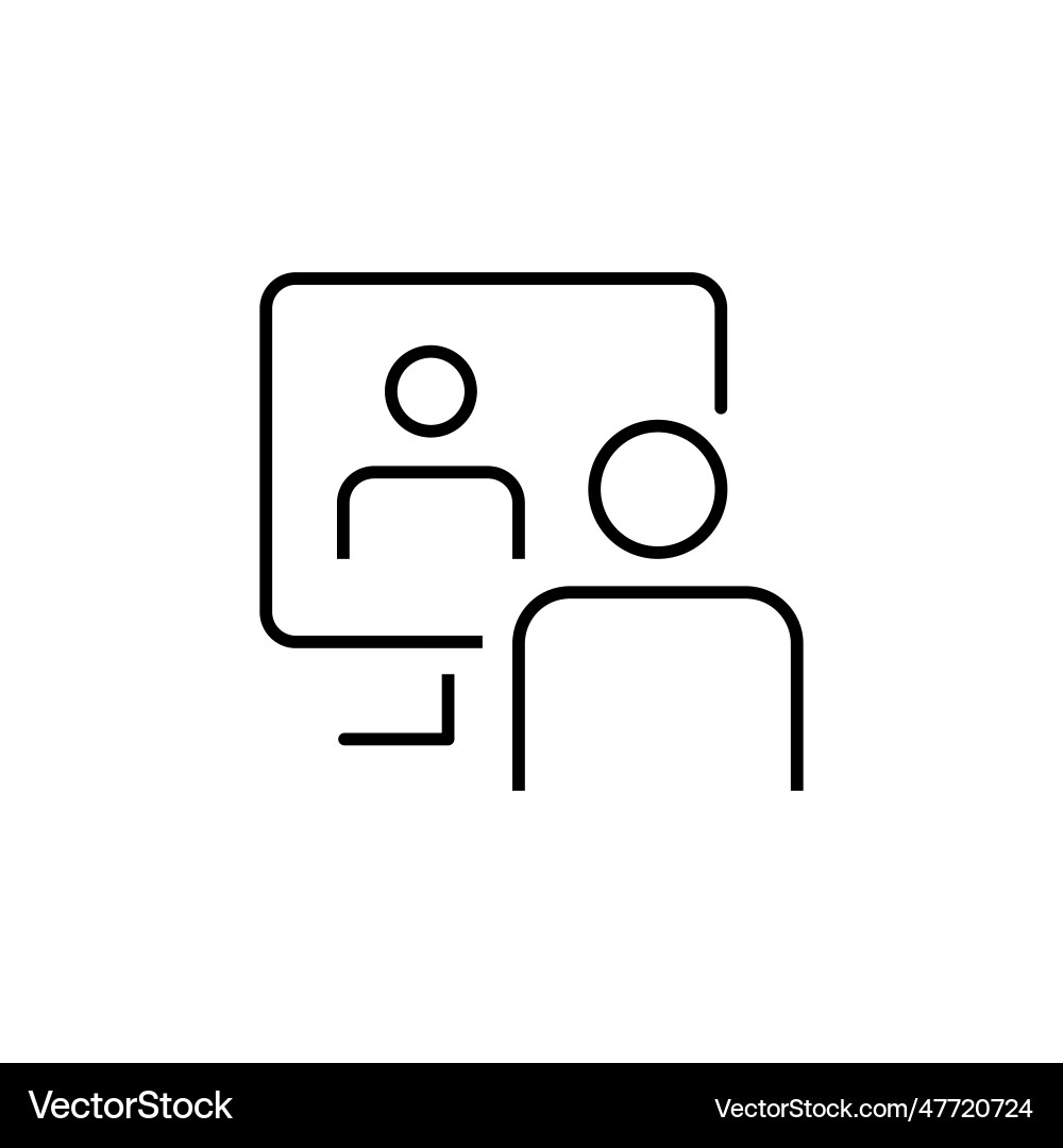 Video conference thin line icon people Video conference thin line icon people vector image