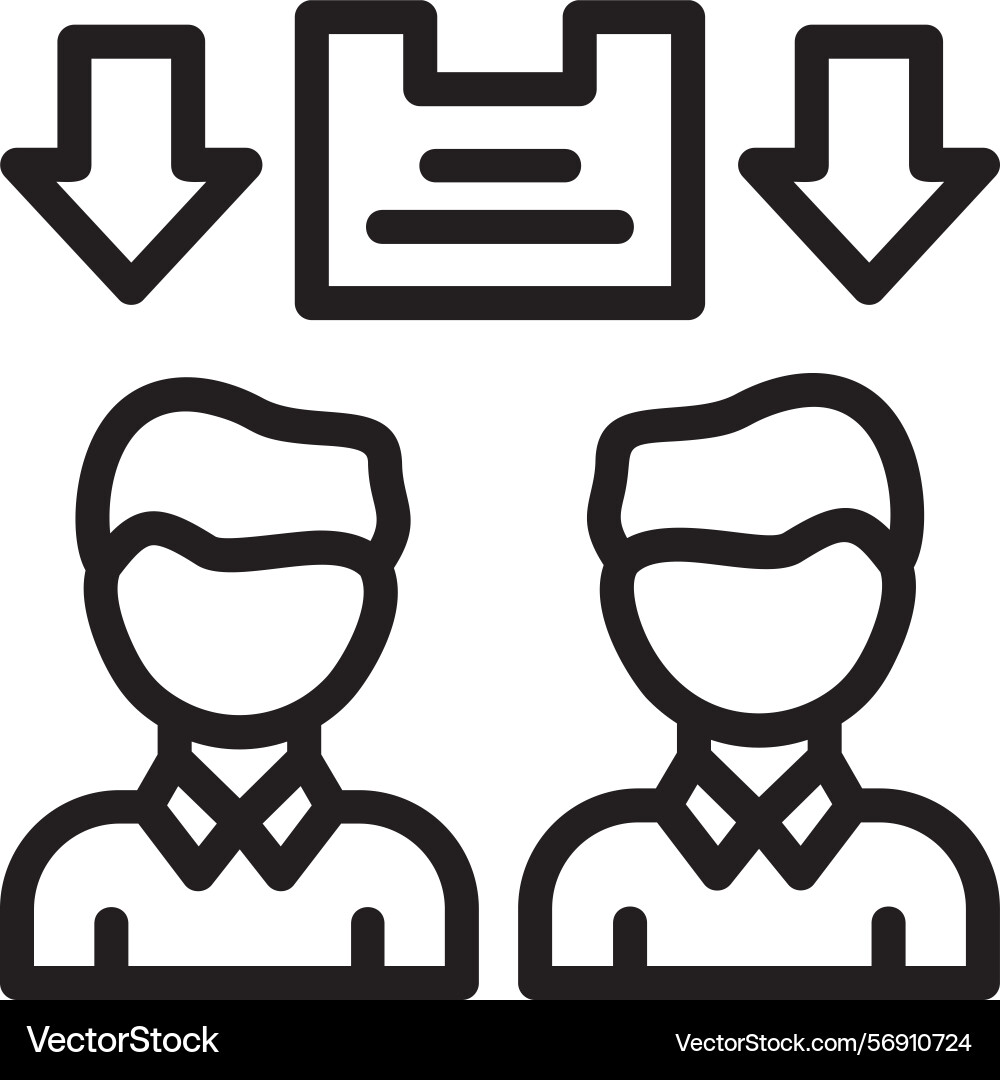Voting linear style icon design Vector Image