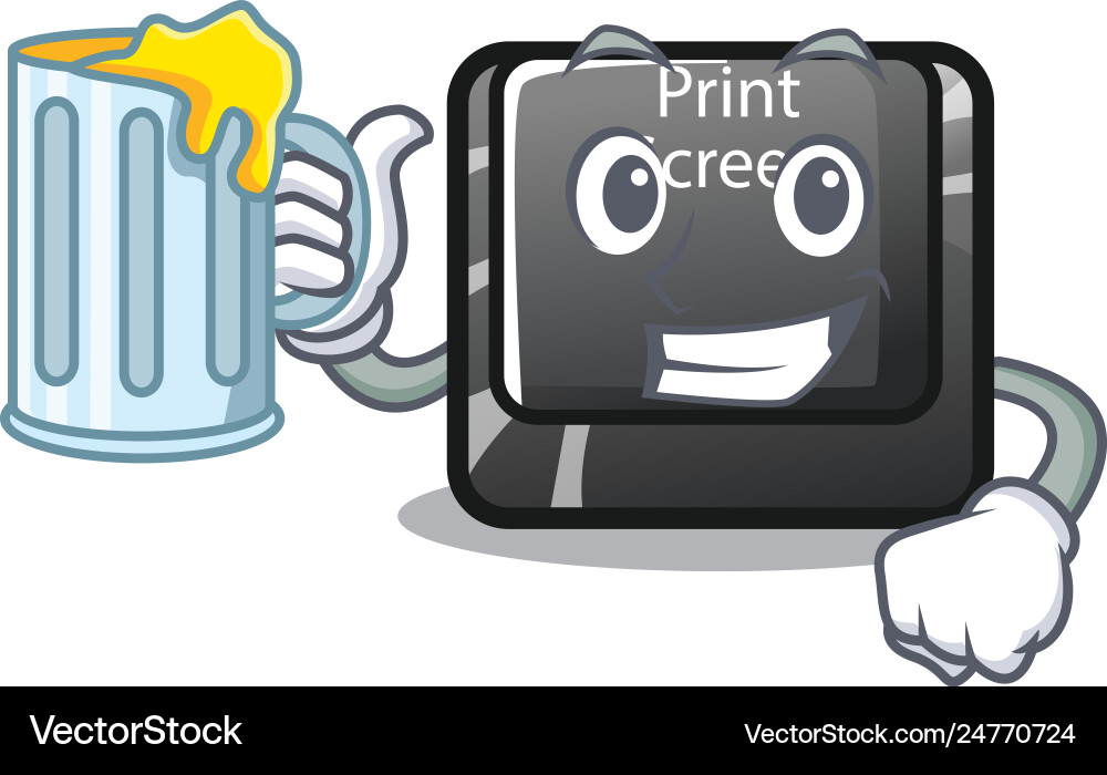 With juice button print screen isolated vector image