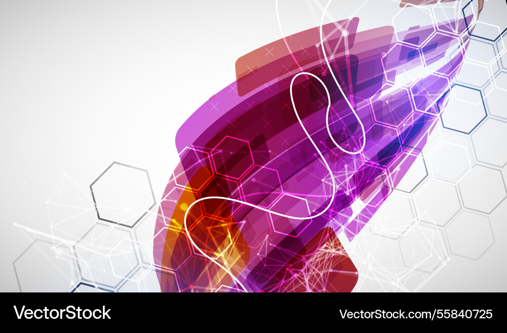 Abstract wave of rectangles with plexus elements Vector Image