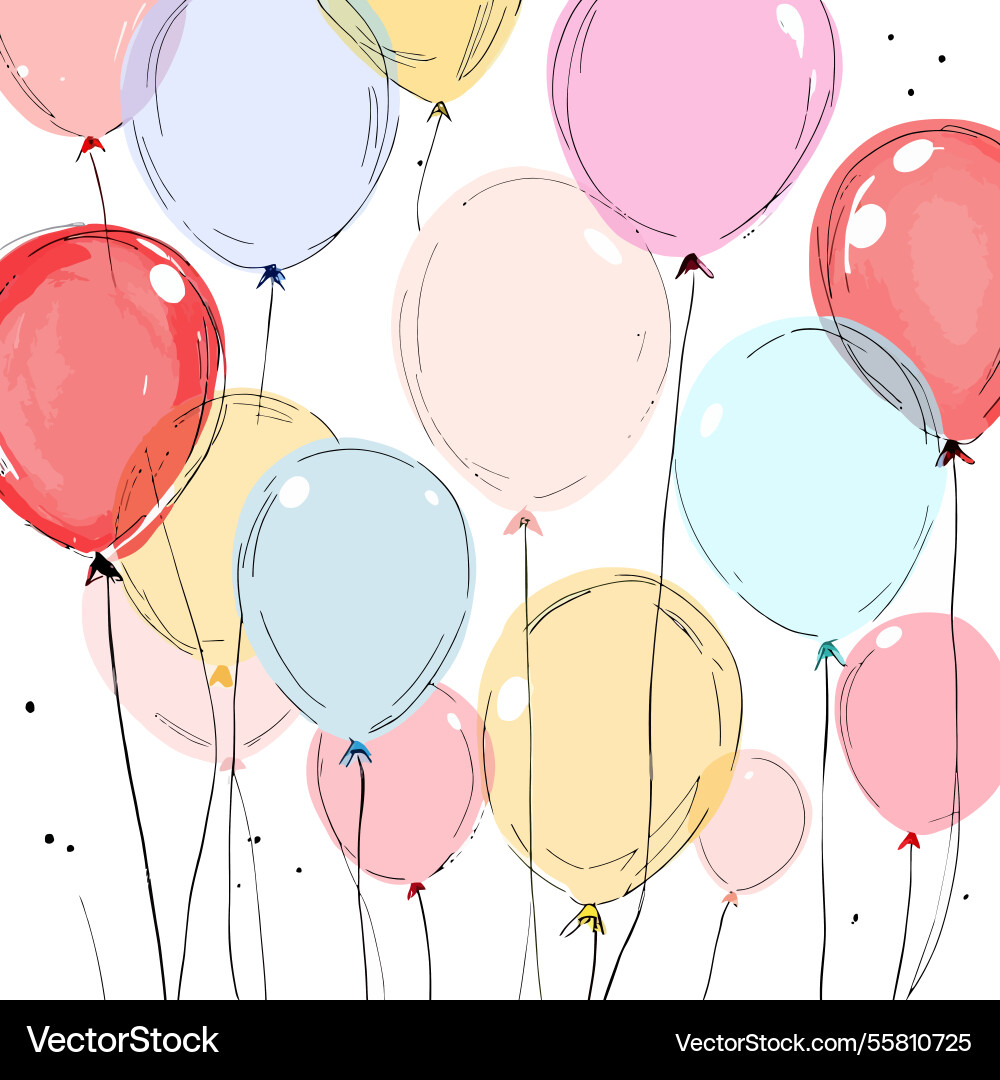 Ai-generated colorful balloons floating Vector Image