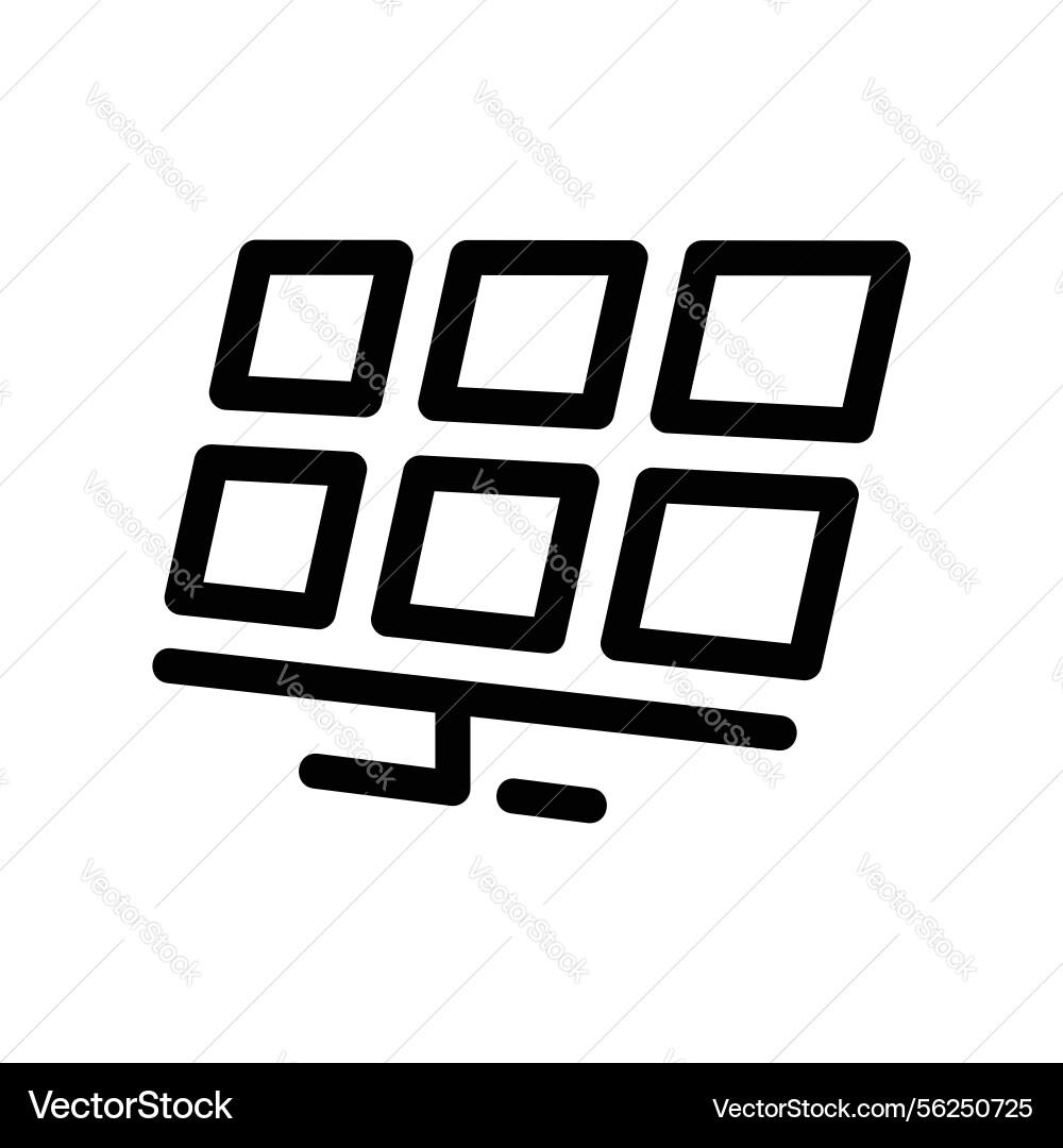 Angled perspective view of solar panel array line Angled perspective view of solar panel array line vector image