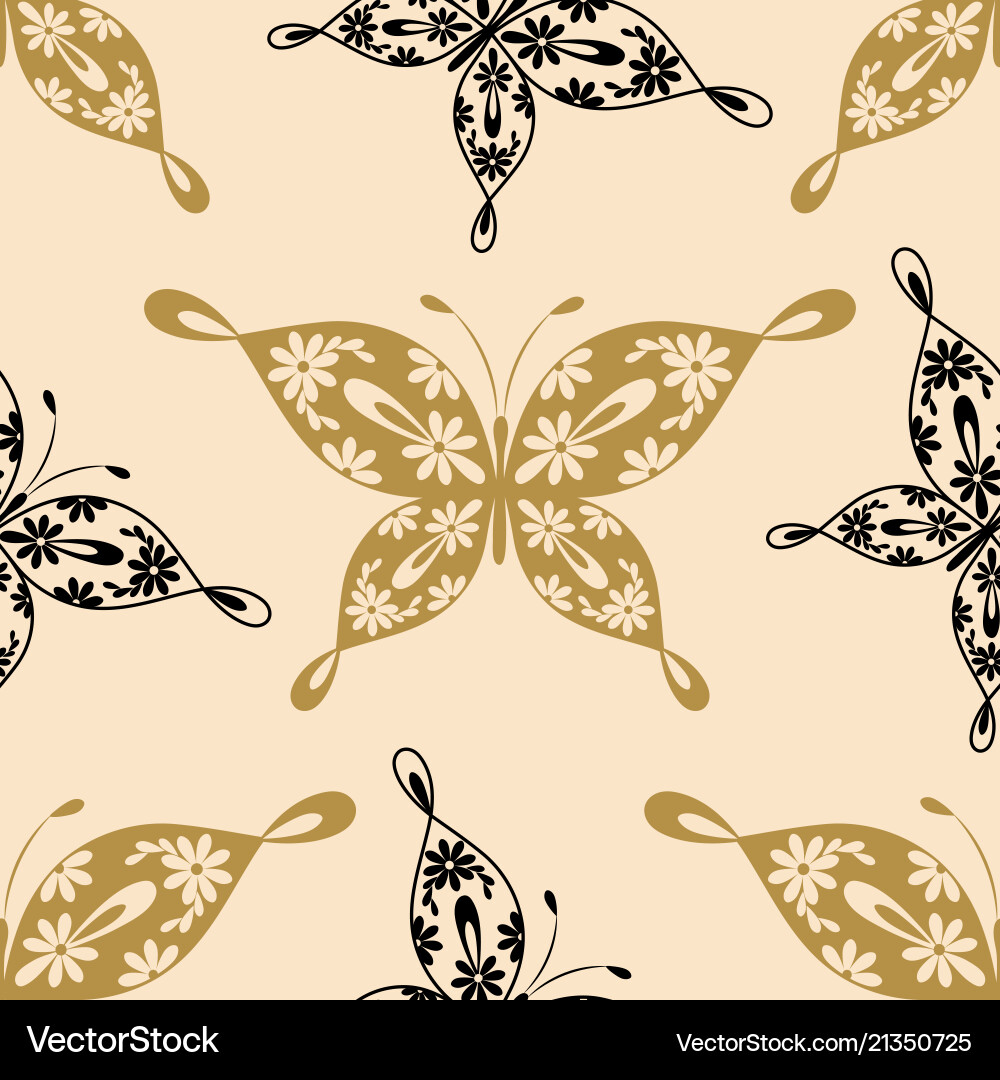 Beautiful seamless pattern with butterflies Beautiful seamless pattern with butterflies vector image