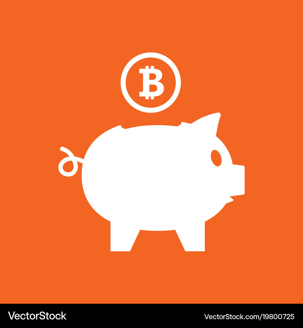Bitcoin Piggy Bank Sparen Vektorbild