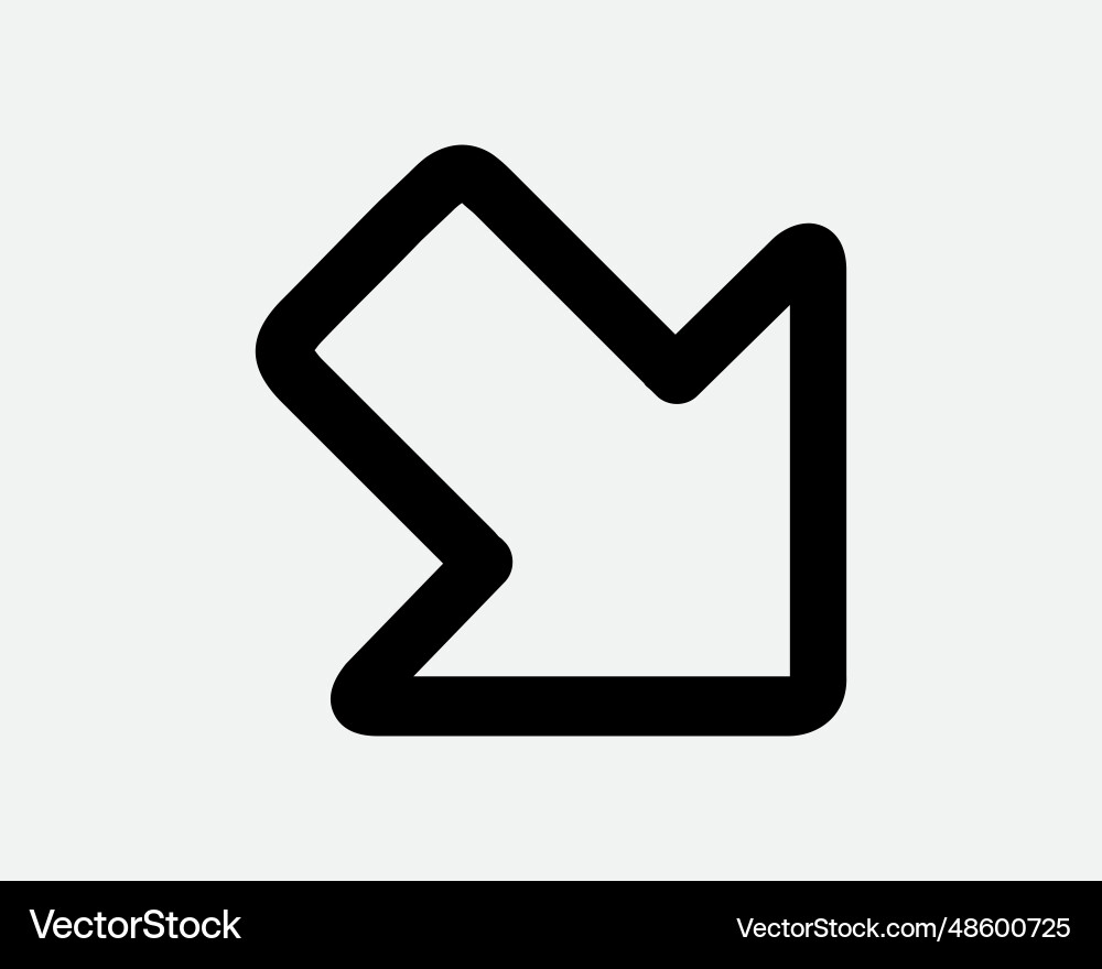 Bottom right arrow line down under escape exit pat Bottom right arrow line down under escape exit pat vector image