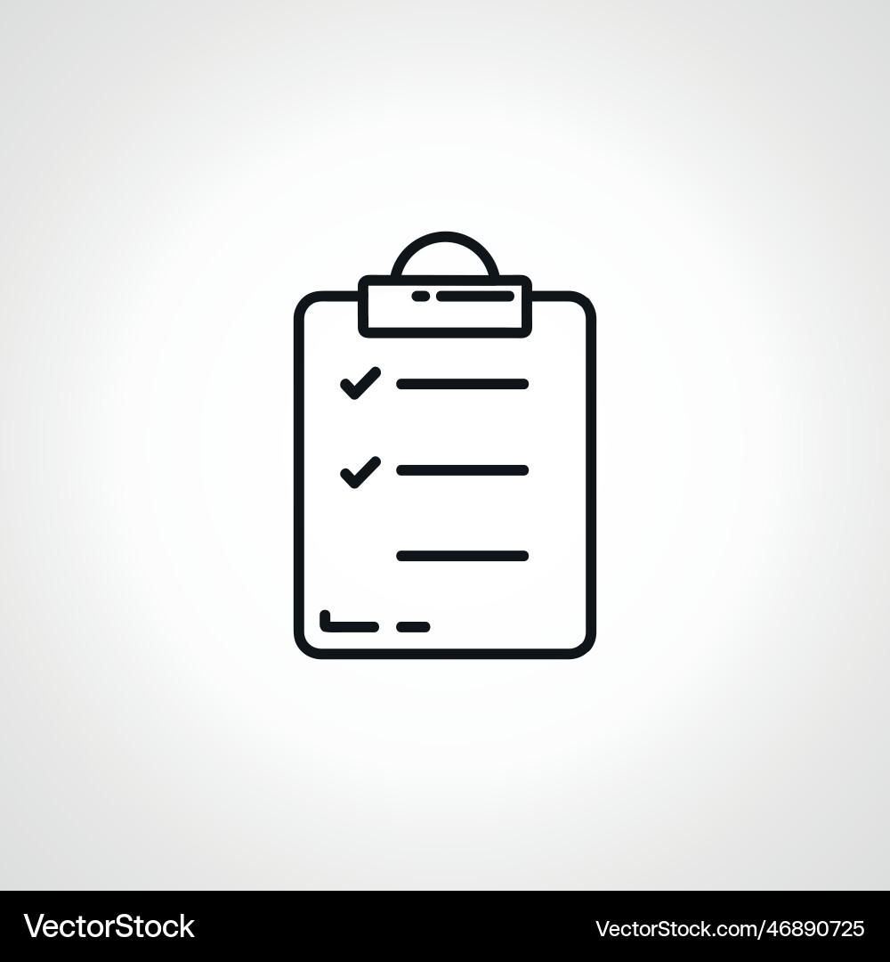 Checklist line icon clipboard with checkmarks Checklist line icon clipboard with checkmarks vector image