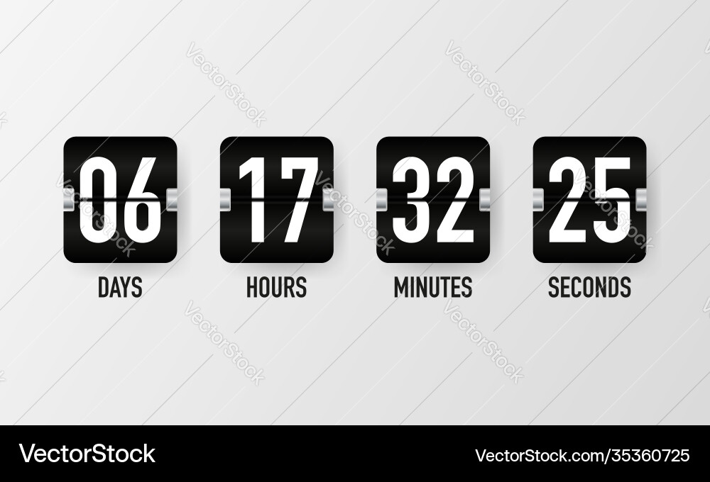 Countdown timer clock counter mechanical Countdown timer clock counter mechanical vector image