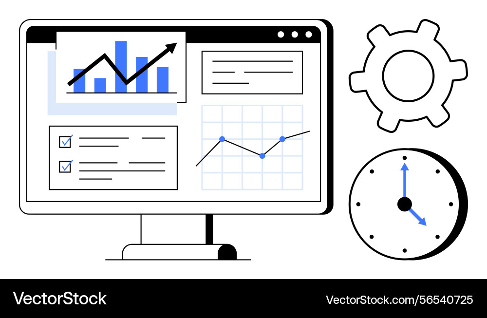 Data analytics dashboard with charts graphs Data analytics dashboard with charts graphs vector image