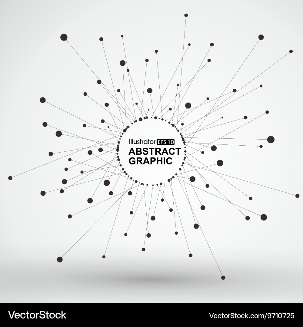 Dot and line consisting of abstract graphics Vector Image