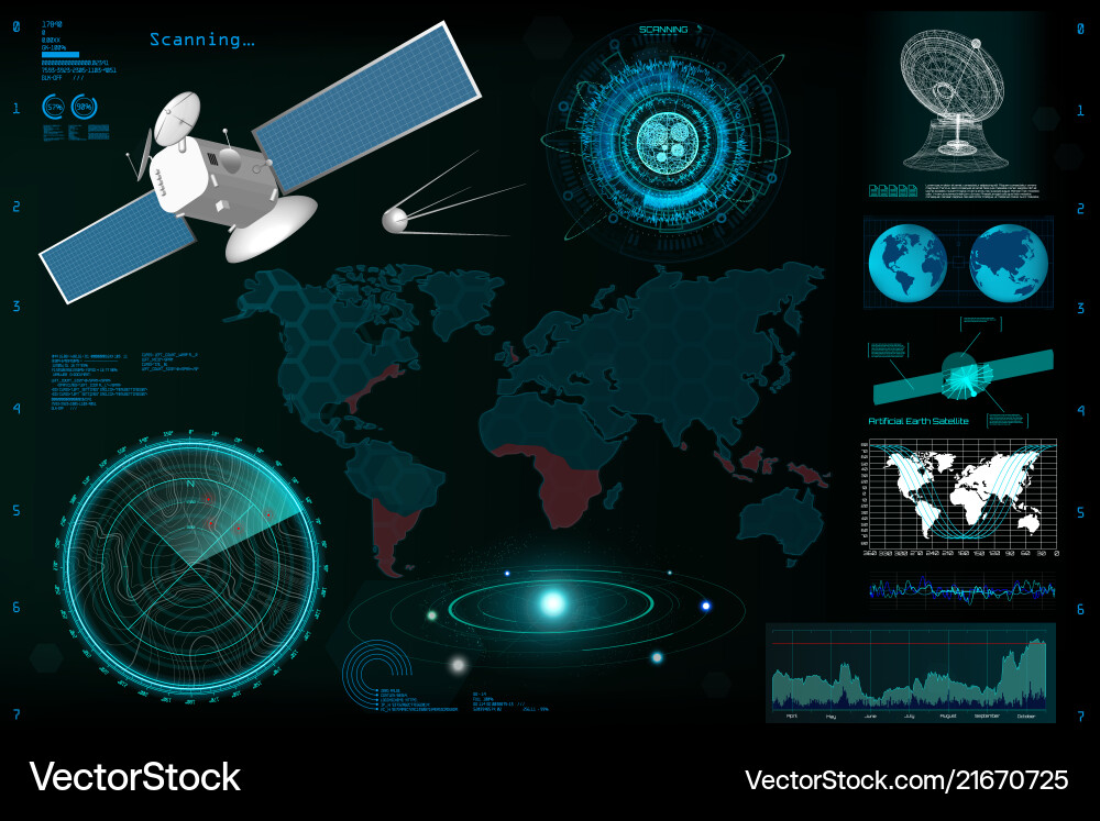 Futuristic user interface elements template hud Futuristic user interface elements template hud vector image