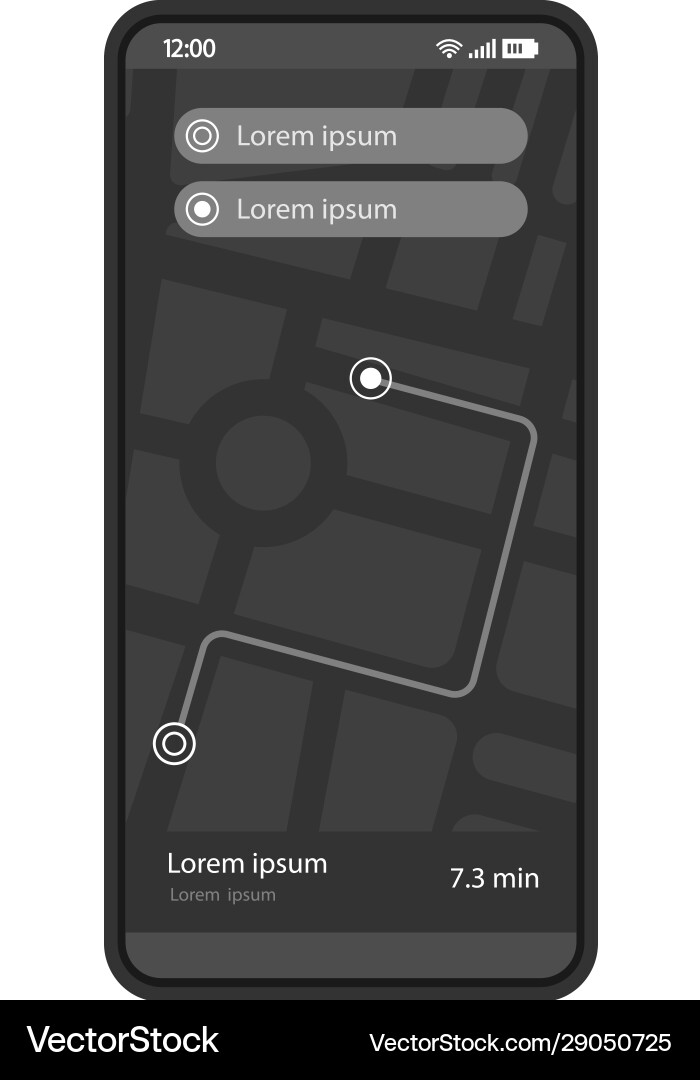 Gps navigation app interface template Gps navigation app interface template vector image