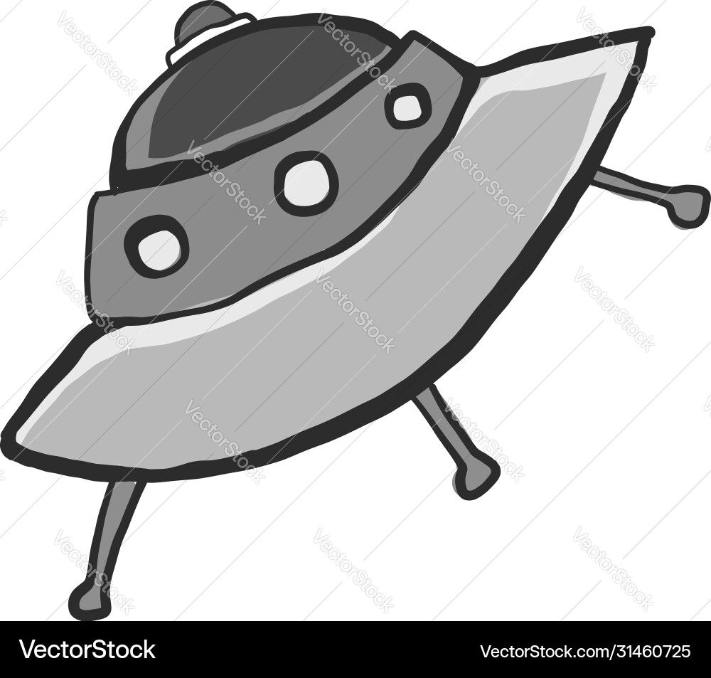 Grey ufo on white background Vector Image