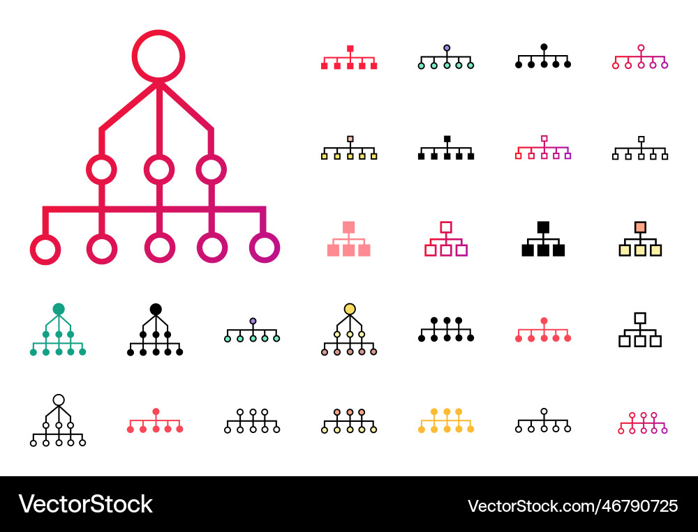 Hierarchy icon set Vector Image