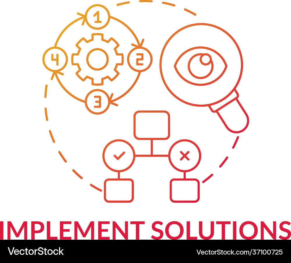 Implement Solutions - Red Gradient Icon vector image
