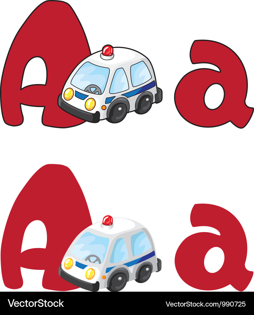 Letter A Ambulance Vehicle Vector Image