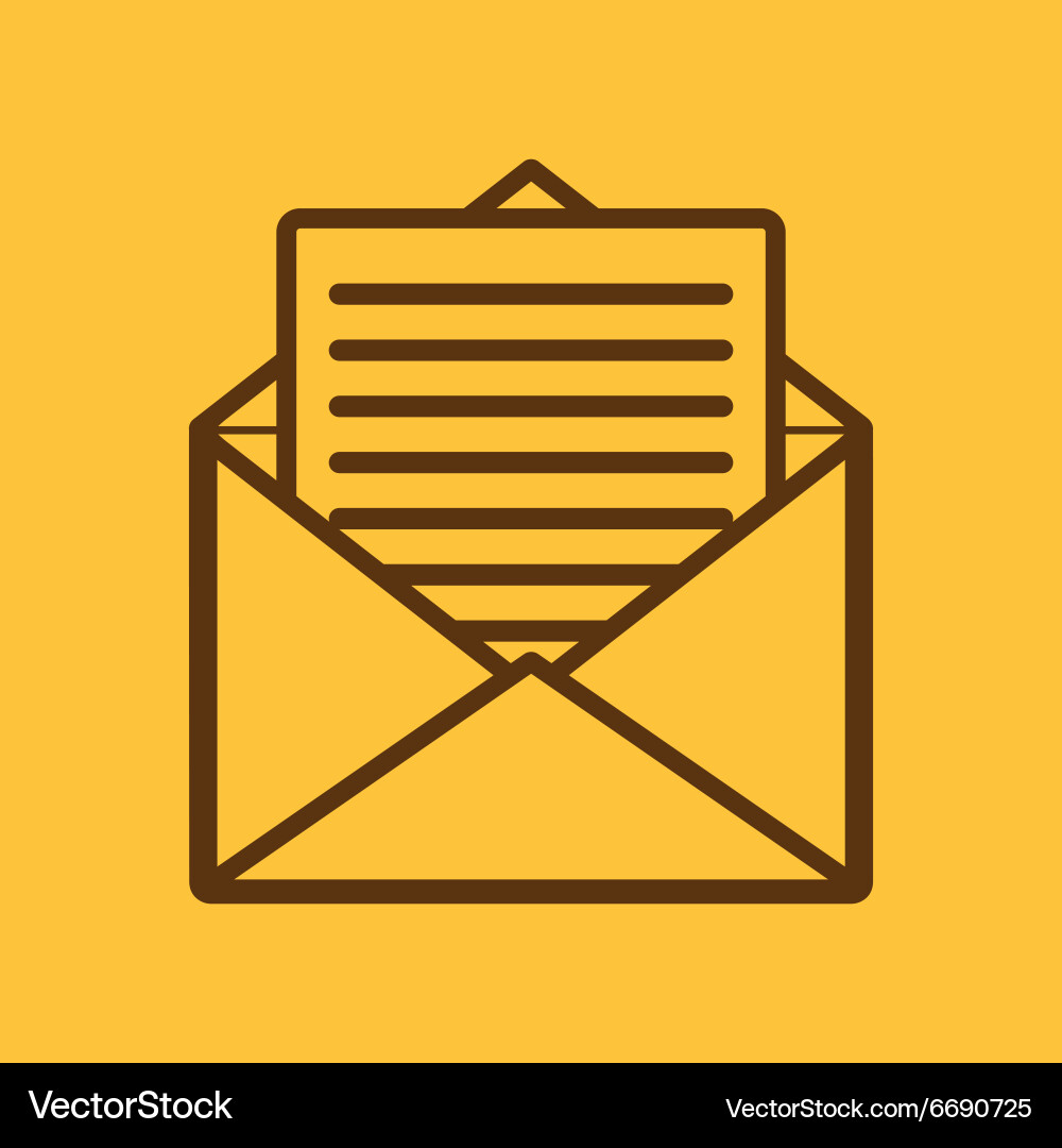 Mail icon open envelope symbol vector image