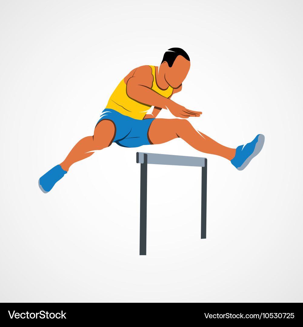 Man Running Hurdles vector image