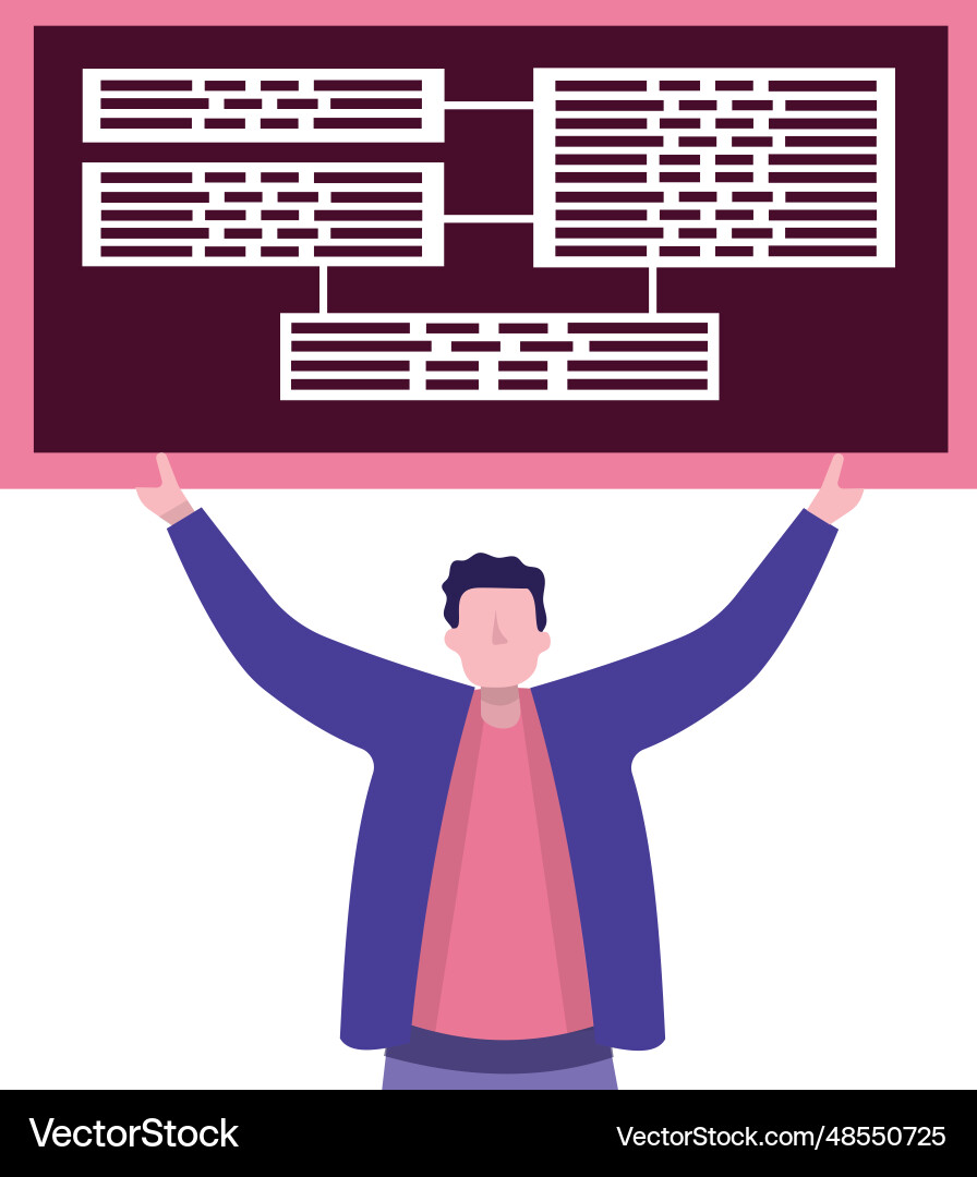 Man showing board project management icon Vector Image