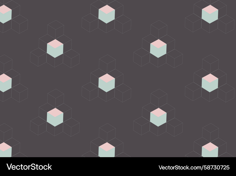 Minimal cubes seamless pattern layered angle Vector Image