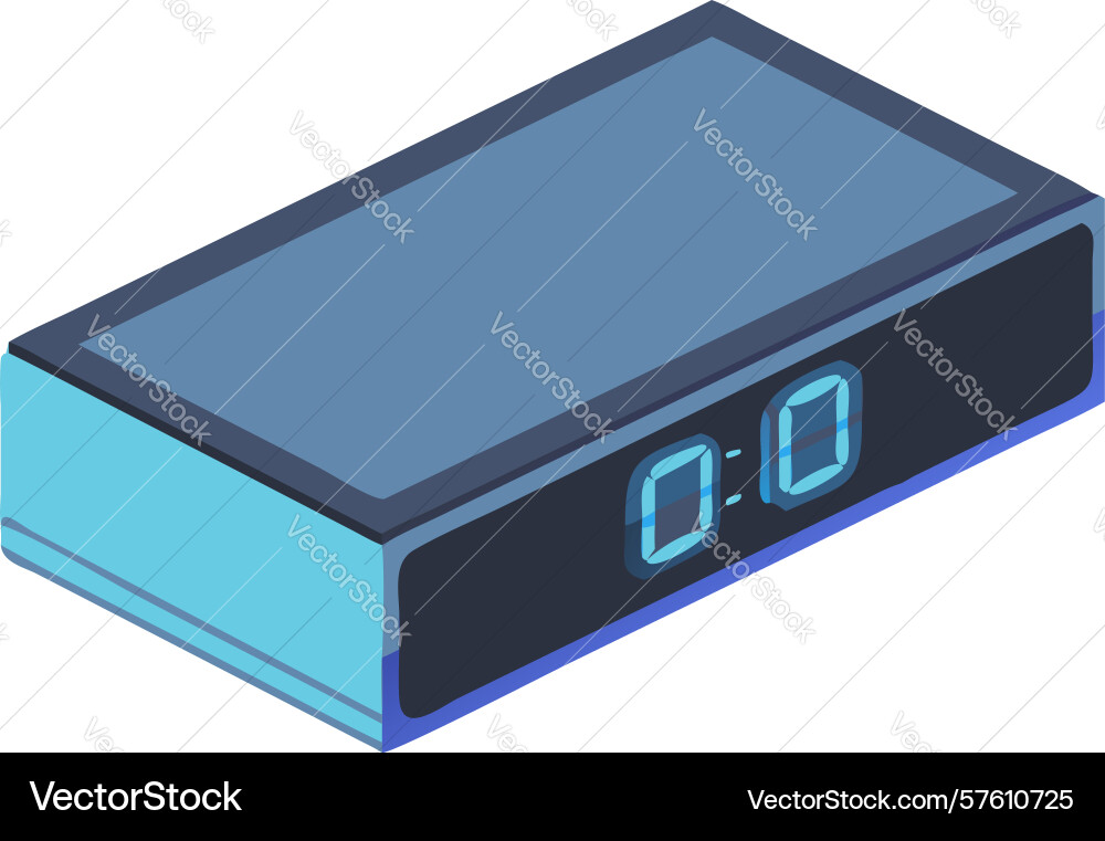 Minimalist digital timepiece display box design vector image