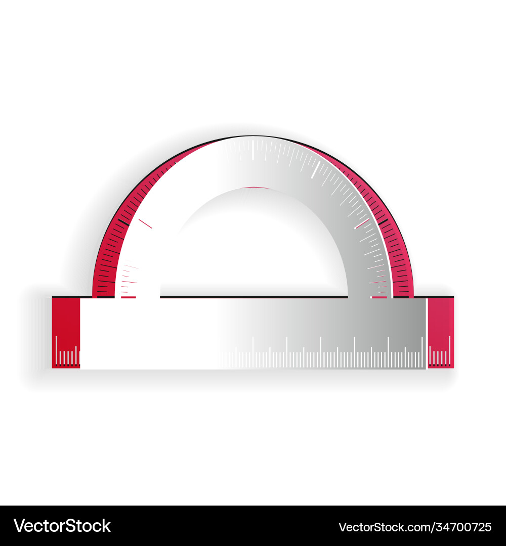 Paper cut protractor grid for measuring degrees Paper cut protractor grid for measuring degrees vector image