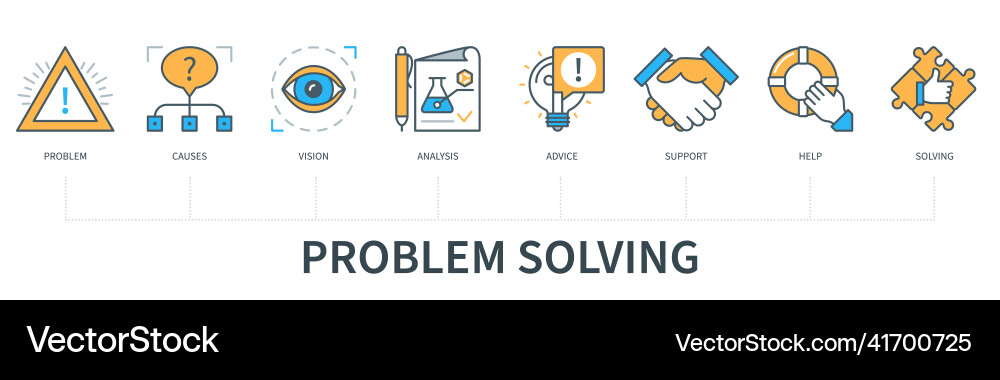Problem solving concept with icons Problem solving concept with icons vector image
