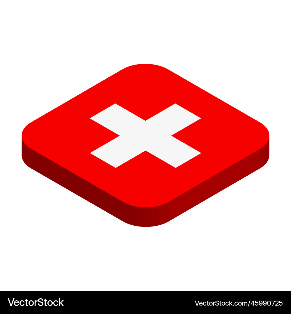 Rounded square isometric flag Vector Image