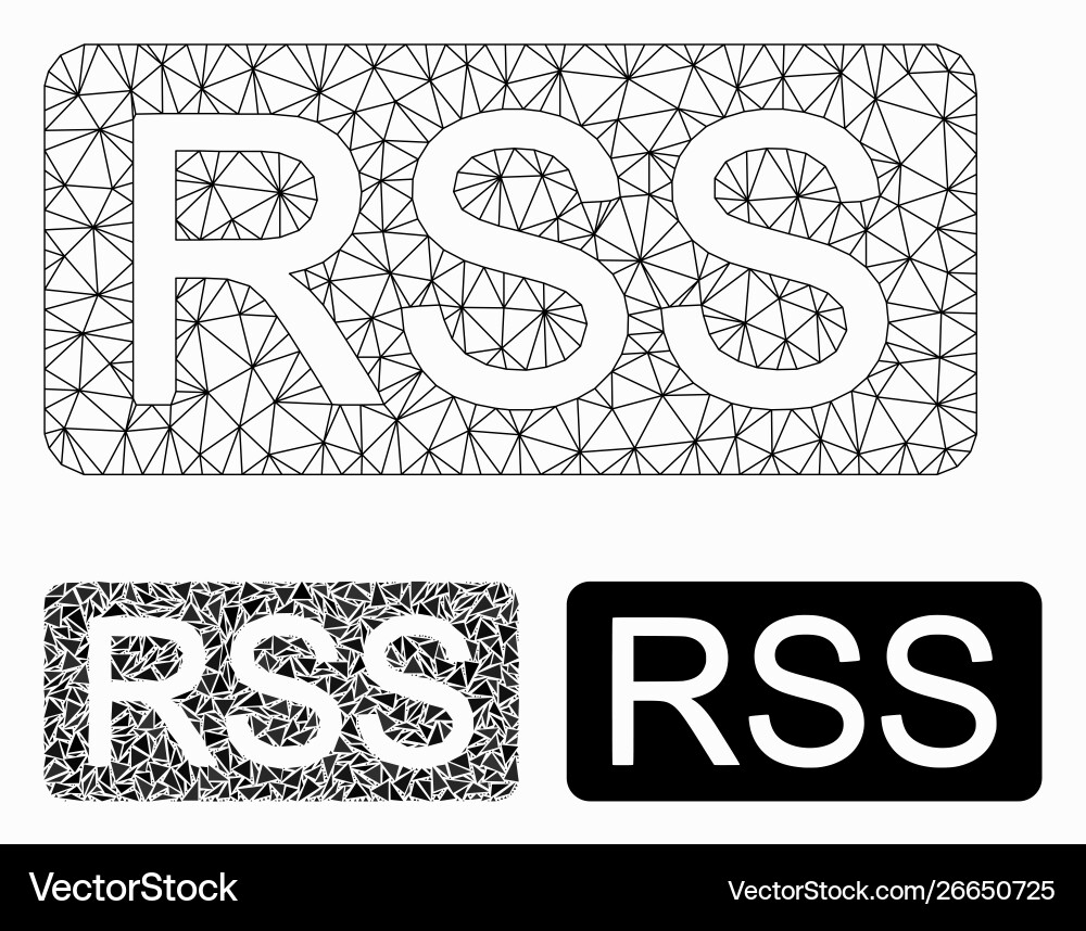 Rss mesh wire frame model and triangle vector image