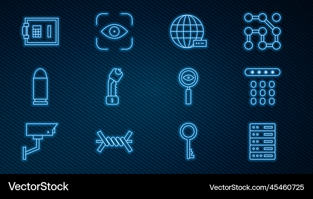 Set line server data web hosting password Set line server data web hosting password vector image