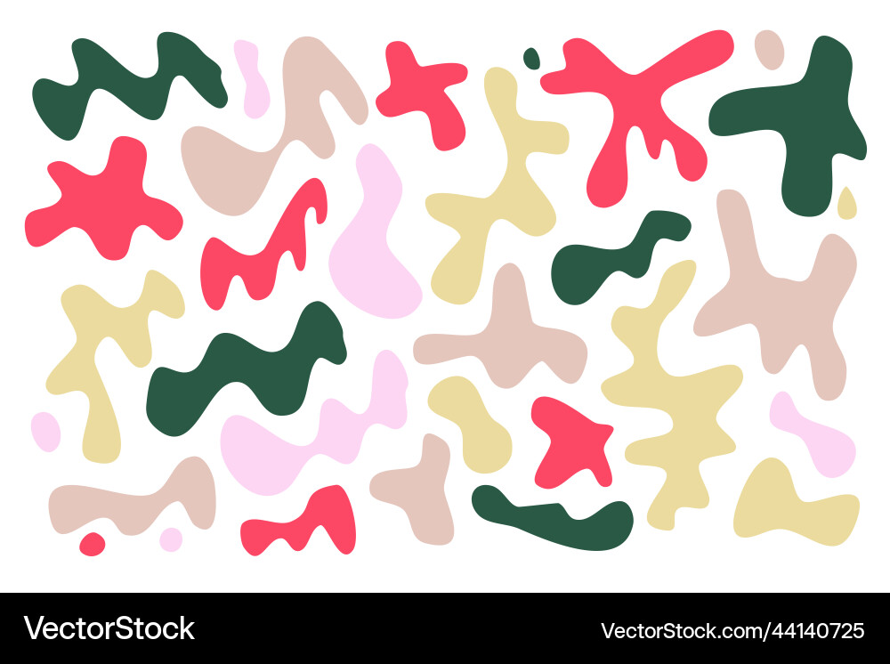 Set random shapes irregular form colorful blobs Set random shapes irregular form colorful blobs vector image
