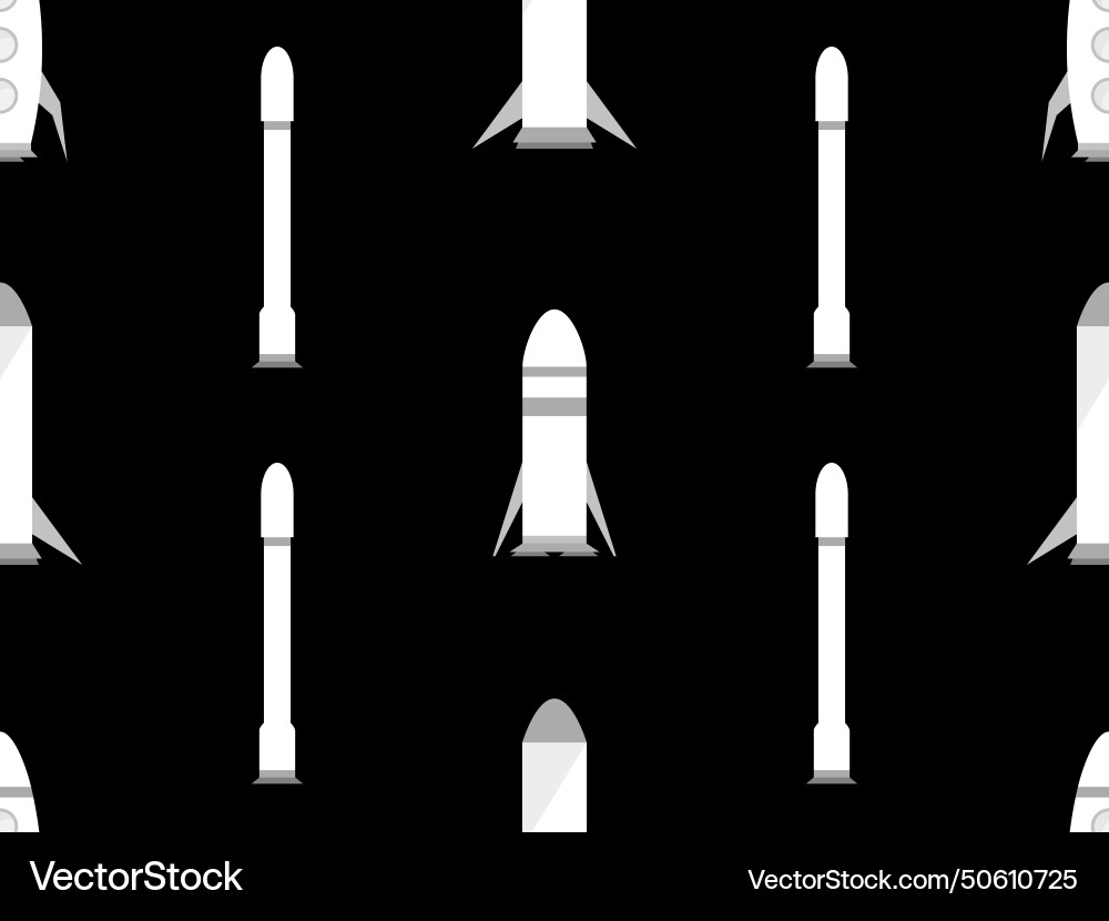 Spaceships seamless pattern orbital launch Spaceships seamless pattern orbital launch vector image