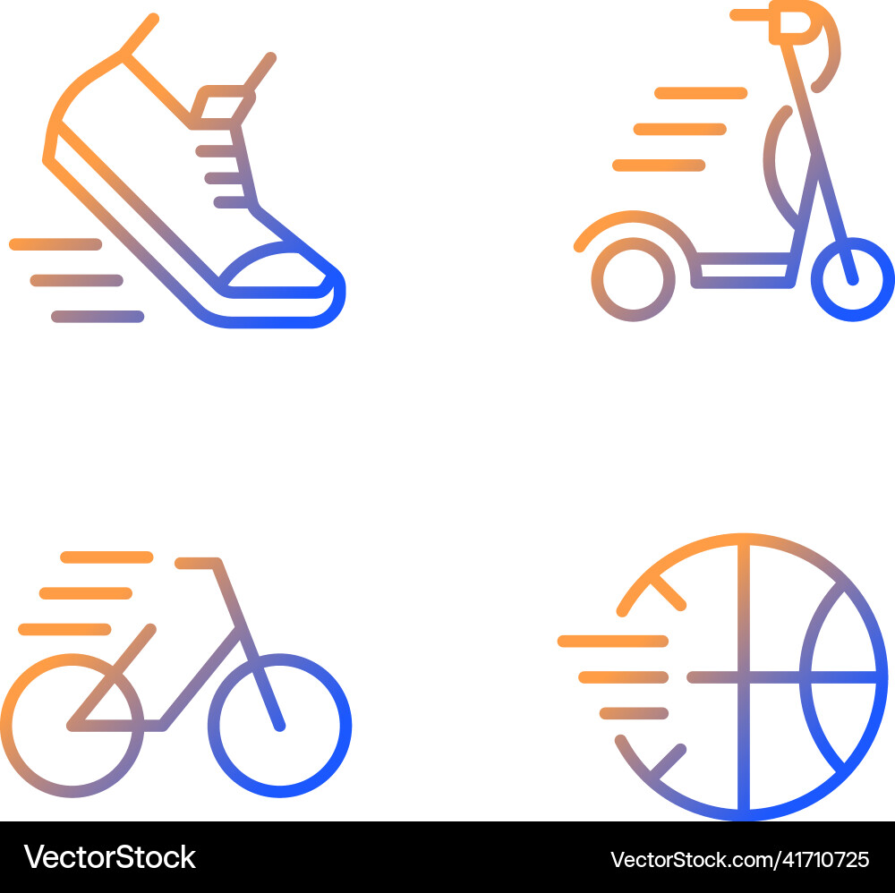 Sport activity gradient linear icons set Sport activity gradient linear icons set vector image