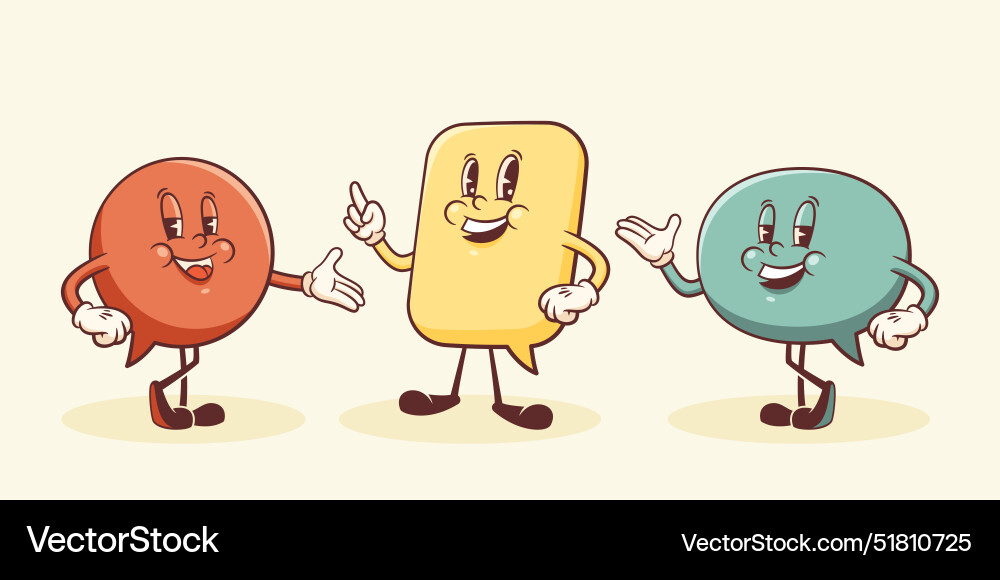 Talk language learning group of characters Talk language learning group of characters vector image