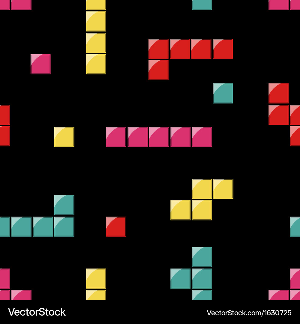 Tetris Pattern - Colorful Blocks vector image
