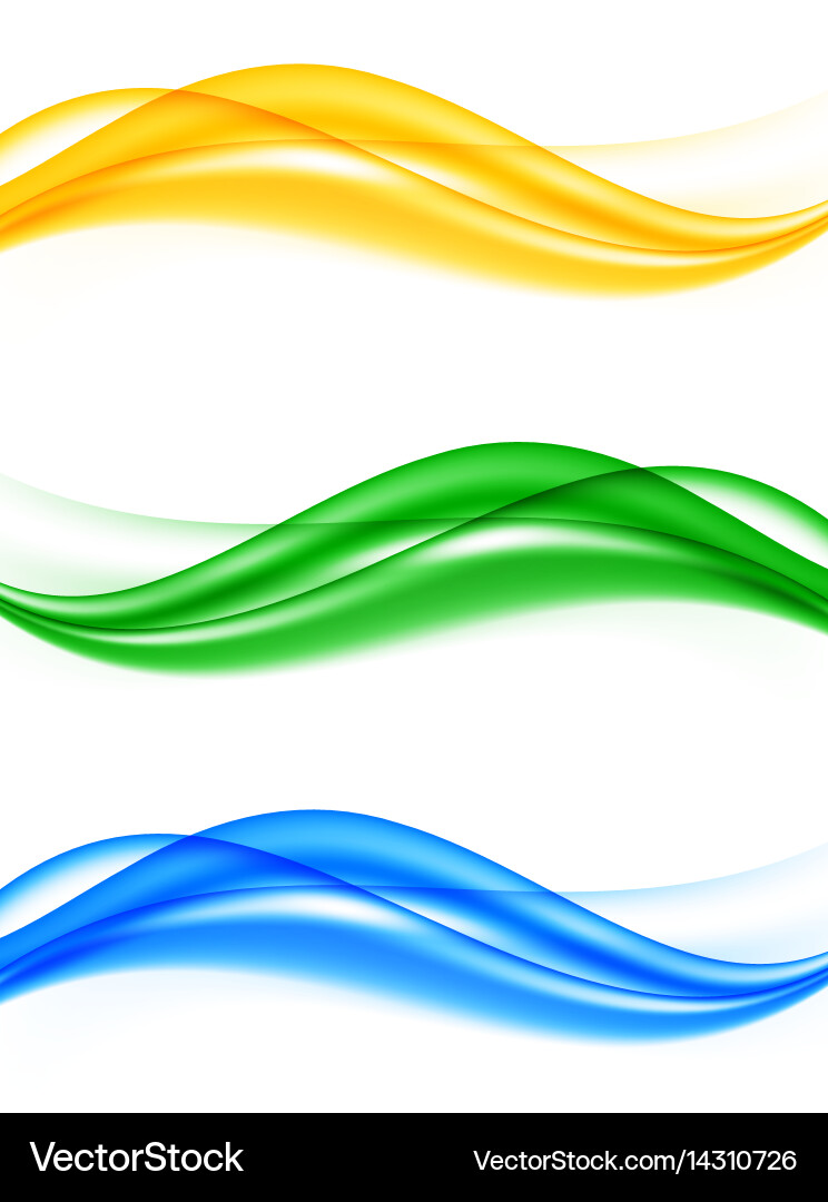 Abstract elegant wavy lines set Vector Image