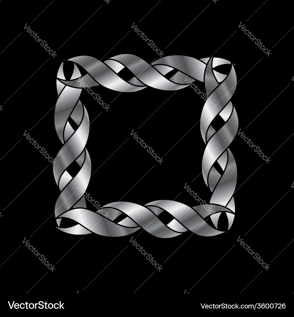 Abstract metallic frame or design element vector image
