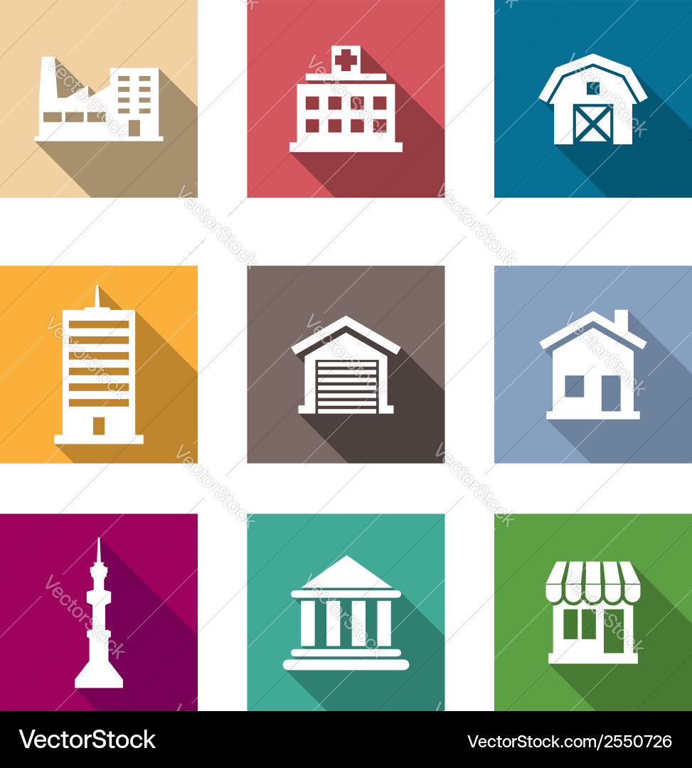 Building Icons Set vector image