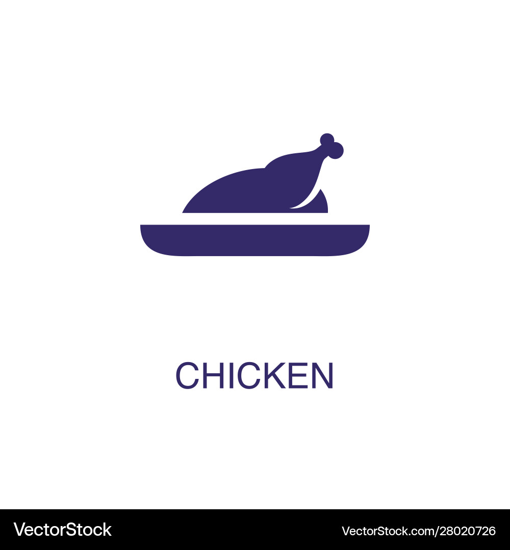 Chicken element in flat simple style on white vector image