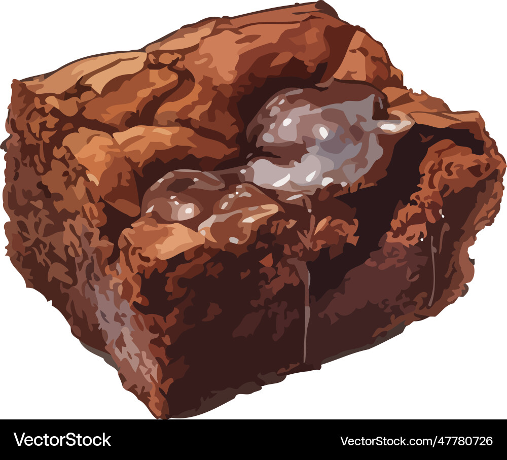 Chocolate brownie dessert on white background – Royalty-Free Vector |  VectorStock, image size:1000x907